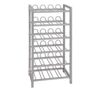 HAKU Wine Rack 24-bottle wine rack, silver-grey, metal - Dimensions: W 34 x H 72 x D 22 cm, Style: Modern