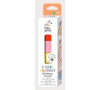 Haku Yoka 6 Cube Crayons - Rainbow Theme, Super Durable and Easy to Grip Mess Free Crayons for Ages 2+, Natural Beeswax & Organic Mineral, Certified Safe Crayons