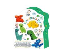 Haku Yoka 6303113 Dino Finger Wax Crayons, 6 Dinosaur Shaped Wax Crayons, Easy Grip, Ideal for Little Hands, No Staining for Toddlers 18 Months and Above