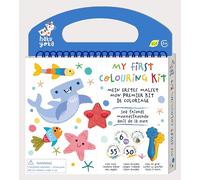 Haku Yoka Sea Friends My First Colouring Kit, On The Go Colouring Kit with 6 Smile Beeswax Crayons, A Fun Activity Colouring kit for Kids. FSC Certified