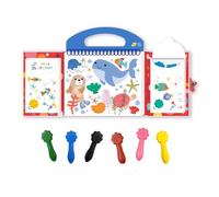 Haku Yoka Sea Friends My First Colouring Kit, On The Go Colouring Kit with 6 Smile Beeswax Crayons, FSC Certified