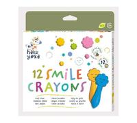 Haku Yoka Smile Crayons, 12 Colours, Mess Free, Super Durable and Easy to Grip Crayons for Ages 2 years+, Natural Beeswax & Organic Mineral Coloured Crayon