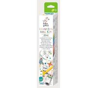 Haku Yoka Space Themed Colouring Roll Kit, 3 Metre Paper Roll for Colouring with Slightly Tacky Back and 12 Beeswax Easy Grip Crayons, Boys and Girls Ages 3+