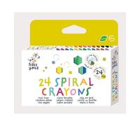 Haku Yoka Spiral Wax Crayons Set, 24 Wax Colours, Colourful Wax Crayons with Grip Rings, Easy to Grip, No Staining, Ideal for Children from 3 Years