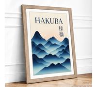 Hakuba Mountain Retreat Japandi Framed Wall Art Print A1 (84.1×59.4cm) Oak, Wall Decor for Living Room, Bedroom, Office & Home, Ready to Hang, Art Gift