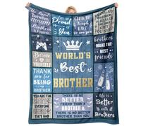 Hakumata Christmas Brother Gifts, Big Little Older Adult Brother Birthday Gifts, Best Brother Gifts from Sister, Birthday Father's Day for Brothers, World's Best Brother Blanket 157x132CM