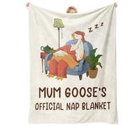 Hakumata Mum Gifts, Mum Birthday Gifts, Gift for Mother from Daughter or Son, Mummy Presents for Mother's Day, Christmas, Valentine's Day, Mum Goose's Official Nap Blanket for 60"x50"