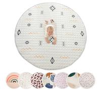 Hakuna Mat Lux Acapulco Beach Baby Play Mat, 150 cm Round | Ultra-Soft Quilted Nursery & Living Room Floor Rug - Machine Washable, Non-Slip Safety Base, Non-Toxic & REACH Certified.