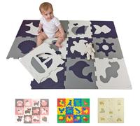Hakuna Matte Foam Play Mat for Babies and Kids - 12 Farm Theme EVA Foam Tiles in Recyclable Cardboard Box - Puzzle Mat 20% Thicker and Softer, 100% Safe