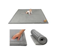 Hakuna Matte Premium Baby Play Mat, 200x150x2.5cm, Dark Grey - Cloud Soft Coral Velvet Memory Foam Rug for Crawling and Playing, Non-Slip, Water Resistant, Easy Care, Tummy Time Mat