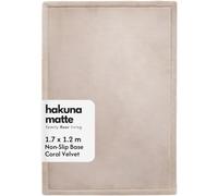 Hakuna Matte Premium Large Coral Velvet Baby Play Mat 170x120x2.5cm Beige | High-Density high-density foam Area Rug - Stylish Playmat for Floor with Non-Slip Backing for Crawling Soft Play & Tummy Time