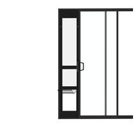 Hakuna Pets Black Glass Patio Pet Door for Sliding Doors, Adjustable Height up to 83.5”, Damage-Free or Permanent Install, Locking Panel Included (Black, Large)