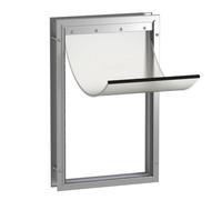 Hakuna Pets Deluxe Aluminum Pet, Cat and Dog Door with 2-Way Locking Panel for Screens, Doors and Walls up to 2.8" Thick, X-Large, Silver