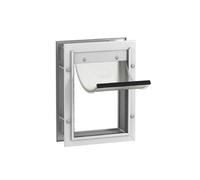 Hakuna Pets Deluxe Aluminum Pet, Cat Fap, Dog Door with 2-Way Locking Panel for Screens, Doors and Walls up to 70mm Thick, Small, White