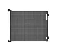 Hakuna Pets Indoor/Outdoor Paw Proof Retractable Dog Gate, 36.6" Tall Extends to 71" Wide, Black