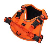 [白山:Hakusan] Zero 4 Dog Harness Made by Japan, Mesh, Comfortable, Adjustability, Friendly, Removable Patch, Useful Handle, M- Medium Dog, Orange