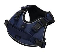 [白山:Hakusan] Zero 4 Dog Harness Made by Japan, Mesh, Comfortable, Adjustability, Friendly, Removable Patch, Useful Handle, S- Medium Dog, Denim