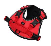 [白山:Hakusan] Zero 4 Dog Harness Made by Japan, Mesh, Comfortable, Adjustability, Friendly, Removable Patch, Useful Handle, S- Medium Dog, Red
