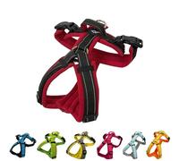 [白山:Hakusan] Zero Dog Harness Basic Type, Safe - No chocking/Hard to Disconnect, Great fit - Easy Put on and Off/Adjustable, Reflector, Tiny - Small & Medium Dog, Two-Tone Red x Black