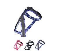 [白山:Hakusan] Zero Dog Harness Camouflage Type, Safe - No chocking/Hard to Disconnect, Great fit - Easy Put on and Off/Adjustable, Reflector, XL - Large Dog, Blue Camouflage