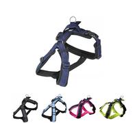 [白山:Hakusan] Zero Dog Harness Denim Type, Safe - No chocking/Hard to Disconnect, Great fit - Easy Put on and Off/Adjustable, Reflector, Tiny - Small & Medium Dog,Denim