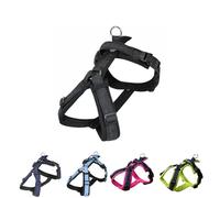 [白山:Hakusan] Zero Dog Harness Made by Japan, Safe - No chocking/Hard to Disconnect, Great fit - Easy Put on and Off/Adjustable, Reflector, Ventilation, S - Medium Dog, Black Denim