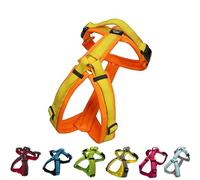 [白山:Hakusan] Zero Dog Harness Made by Japan, Safe - No chocking/Hard to Disconnect, Great fit - Easy Put on and Off/Adjustable, Reflector, XXS - Small & Medium Dog, Two-Tone Orange×Yellow