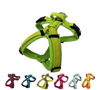 [白山:Hakusan] Zero Dog Harness Made by Japan, Safe - No chocking/Hard to Disconnect, Great fit - Easy Put on and Off/Adjustable, Reflector, Tiny - Small & Medium Dog, Two-Tone Lime x Yellow