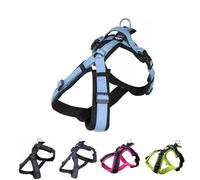 [白山:Hakusan] Zero Dog Harness Made by Japan, Safe - No chocking/Hard to Disconnect, Great fit - Easy Put on and Off/Adjustable, Reflector, Ventilation, XL - Large Dog, Light Denim