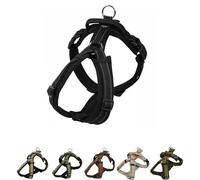 [白山:Hakusan] Zero Dog Harness Made by Japan, Safe - No chocking/Hard to Disconnect, Great fit - Easy Put on and Off/Adjustable, Reflector, Ventilation, XL - Large Dog, Two-Tone Black x Black