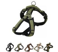 [白山:Hakusan] Zero Dog Harness Ranger Type, Safe - No chocking/Hard to Disconnect, Great fit - Easy Put on and Off/Adjustable, Reflector, Tiny - Small & Medium Dog, Two-Tone Black x Green