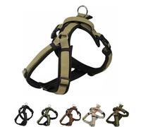 [白山:Hakusan] Zero Dog Harness Ranger Type, Safe - No chocking/Hard to Disconnect, Great fit - Easy Put on and Off/Adjustable, Reflector, L - Large Dog, Two-Tone Black x Beige