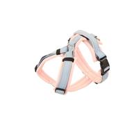 [Hakusan] Zero Dog Harness - Safe, No Choking, Hard to Slip Out, Great Fit, Easy to Put on/Take Off, Adjustable, Reflective Stitch - Tiny - Light Pink x Blue (Light Pink x Blue, M)