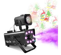 Hakuta Fog Machine, LED Projector Light Smoke Machine with Timer of 5/15/30min Continuous Spray, 13 Colorful LED Light Effects, 2300CFM for Halloween, DJ, Party, Stage