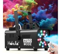 Hakuta Smoke Machine, Fog Machine with 18 Colorful LED Lights Automatic Fog Machine with Racing,Jumping LED Modes for for Halloween, Christmas, Wedding and Stage DJ Party
