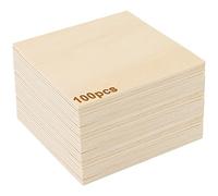 HAKZEON 100 PCS 100x100x2mm Balsa Wood Sheets, Unfinished Basswood Sheets for DIY Building Project Model Arts Crafts House Aircraft Ship Boat