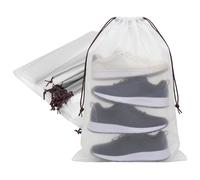 HAKZEON 100 PCS 14x18 Inch Clear Plastic Drawstring Bags, Portable Translucent Shoes Storage Organizers Pouch with Rope, Thickness 2 Mil Travel Bags for Sneakers, Dress Shoes, Slippers, Sandals