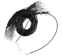 HAKZEON 100 PCS 20 Inch Black Necklace Cord with Lobster Clasp, 1.5mm Waxed Necklace String Cord, Bulk Necklace Cords Chain for DIY Bracelet Necklace Jewelry Making Accessories