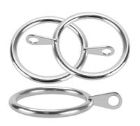 HAKZEON 100 PCS Metal Curtain Rings Bulk,38mm Internal Diameter Curtain Pole Ring Silver for Window,Shower Curtains, Traverse Rods