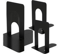 HAKZEON 12 Pack 6 Pairs Heavy Duty Metal Bookends, Non Slip Small Bookshelf Holder for Shelves Home Office Library (15x13x17cm?