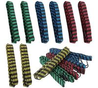 HAKZEON 12 PCS Bungee Cords with Hooks, 2m/6.6ft Heavy Duty Elastic Bungee Straps for Camping Tent, Bike, Car Luggage Securing (4 Assorted Colour)