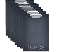 HAKZEON 15 Pack A4 Plastic Clipboards with Low Profile Clips, 22 x 31cm Lightweight Writing Board, Water-Resistant Document Holder for Office, Fieldwork