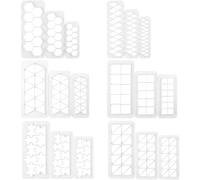 HAKZEON 18 PCS Geometric Cookie Cutter Set, Hexagon Football Cookie Cutters, Triangle and Square Biscuit Cookie Moulds for DIY Cake Baking and Decorating, 6 Styles and 3 Sizes
