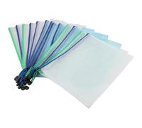 HAKZEON 30 PCS A4 Zip Wallets, Waterproof A4 Mesh Wallets Zipper Document File Bags, Plastic Folders for Office, Home, School, Travel