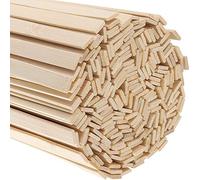 HAKZEON 300 PCS 40 x 0.9 cm Natural Bamboo Sticks, Flat Wooden Strips Craft Wood Extra Long Sticks for Crafting Arts DIY Projects