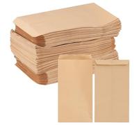 HAKZEON 300 PCS Small Brown Envelopes, 9x16cm Kraft Paper Seed Envelopes for Coins, Wages, Jewelry, Stamp Classified Storage
