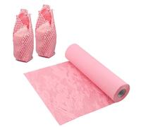 HAKZEON 30CM x 50M Pink Honeycomb Packing Paper Roll, Honeycomb Cushioning Wrap Paper for Moving House, Pink Bubble Wrap Alternative for Packing Breakables