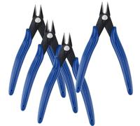 HAKZEON 4 Pack 5 Inch Small Wire Cutters, 170 Flush Side Cutter Cable Cutters Diagonal Cutting Pliers for Model Making, DIY, Jewelry Processing, Models