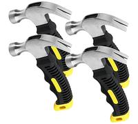 HAKZEON 4 Pack 8oz Small Claw Hammer, Stubby Mini Hammer with Non-Slip Handle for Home and DIY