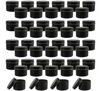HAKZEON 48 PCS 4 oz Black Candle Tins with Lids, Empty Candle Jars, Metal Tins Candle Containers for Making Candles, Arts & Crafts Projects